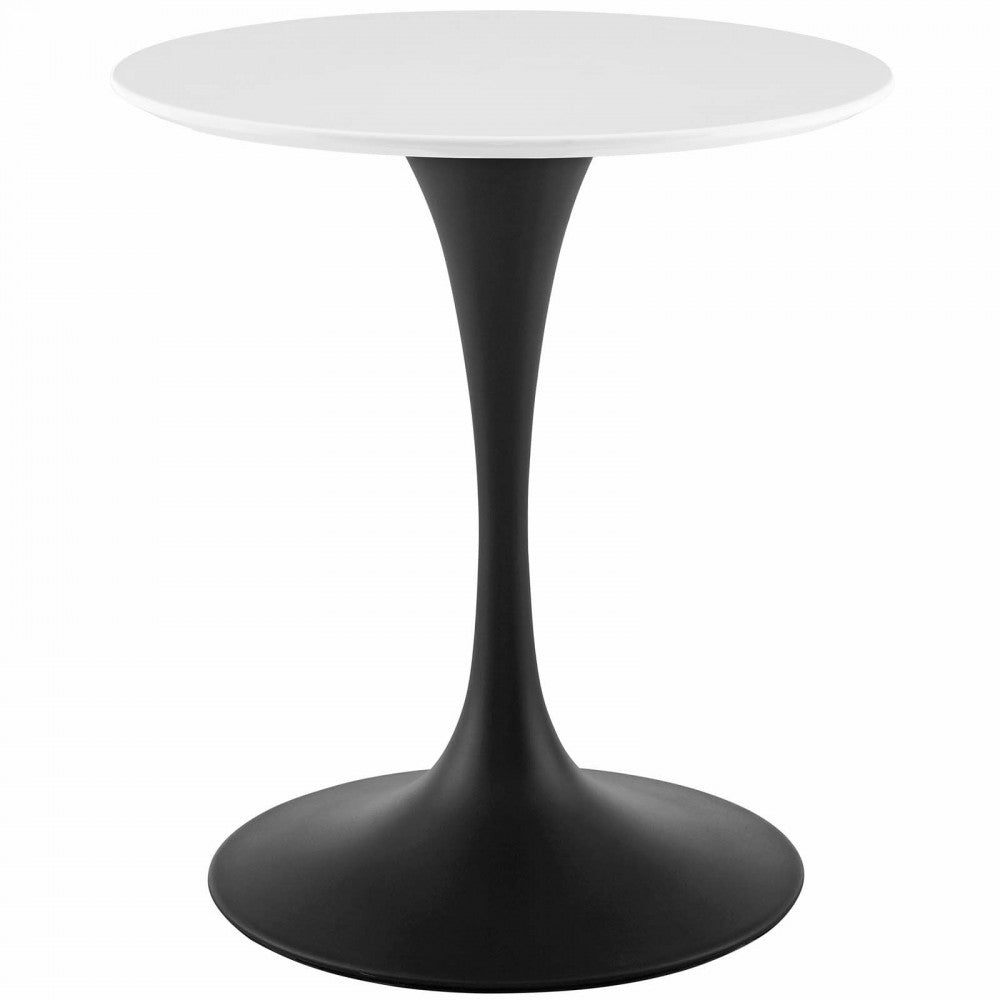 Lippa 28" Round Wood Dining Table, Black White