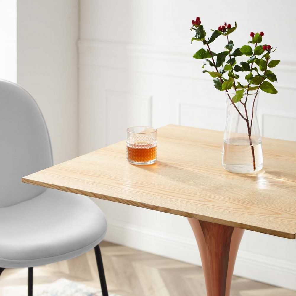 Lippa 28" Square Wood Bar Table, Rose Natural