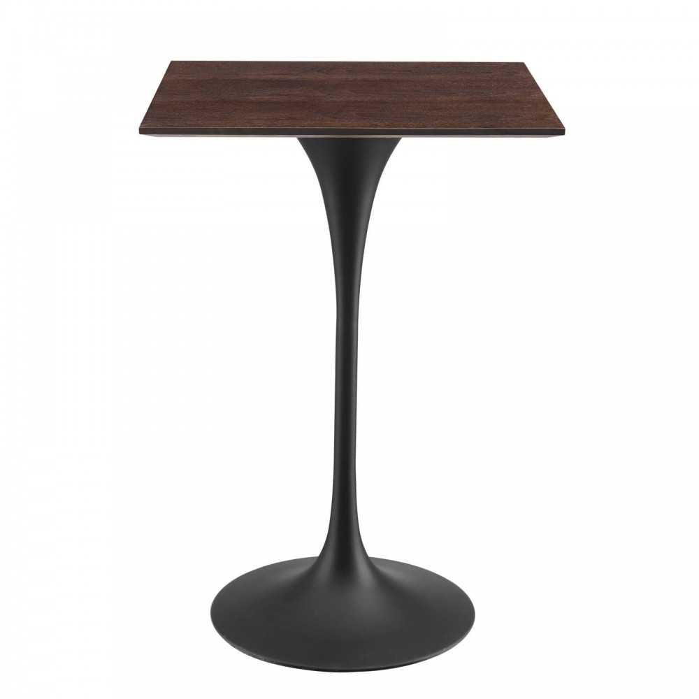 Lippa 28" Square Wood Bar Table, Black Cherry Walnut