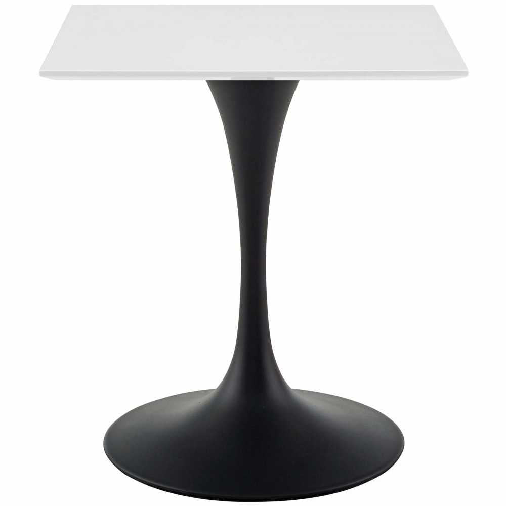 Lippa 28" Square Wood Top Dining Table, Black White