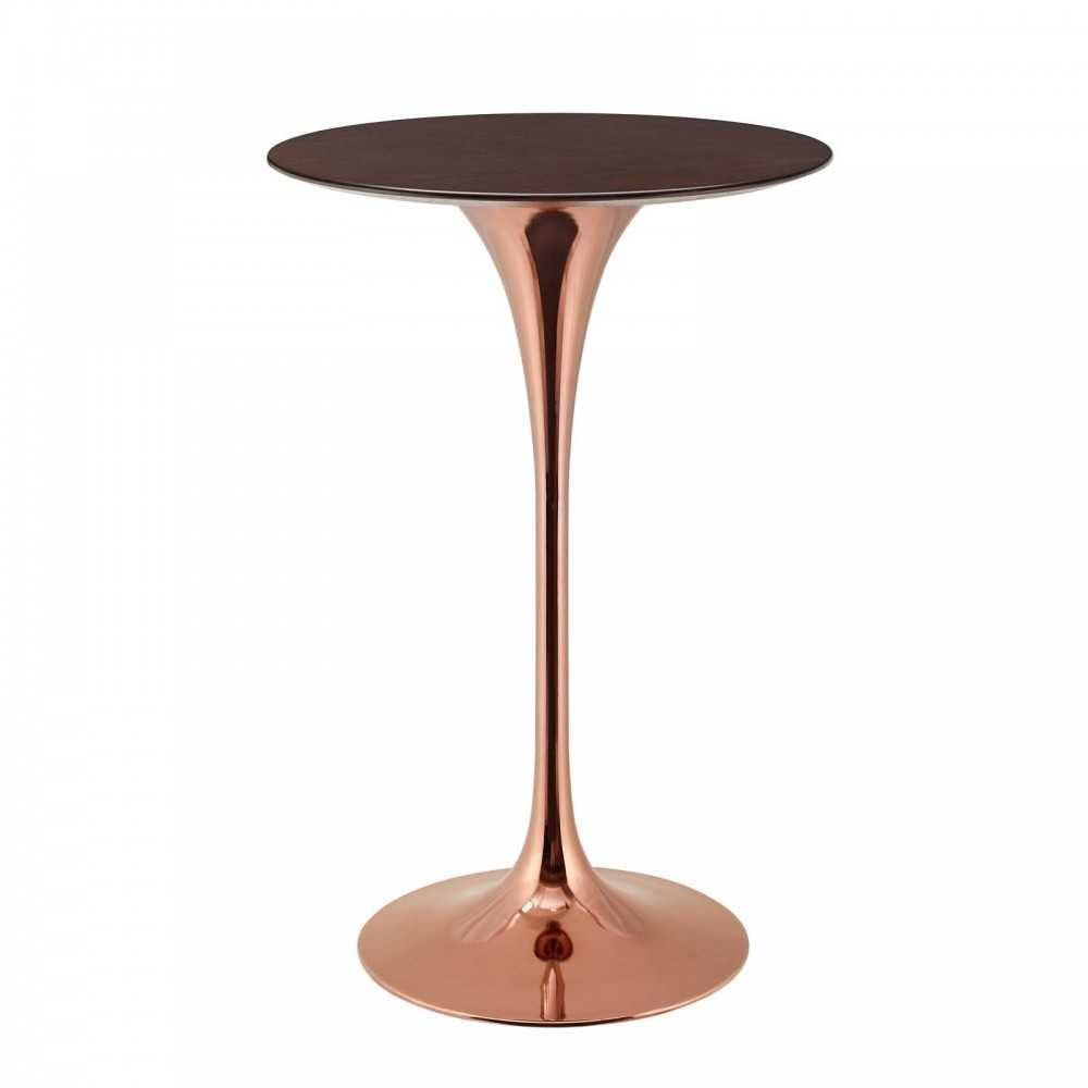 Lippa 28" Wood Bar Table, Rose Cherry Walnut