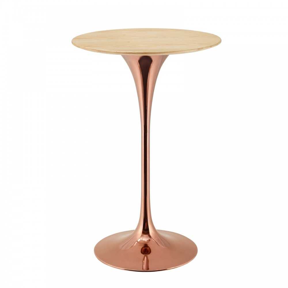 Lippa 28" Wood Bar Table, Rose Natural