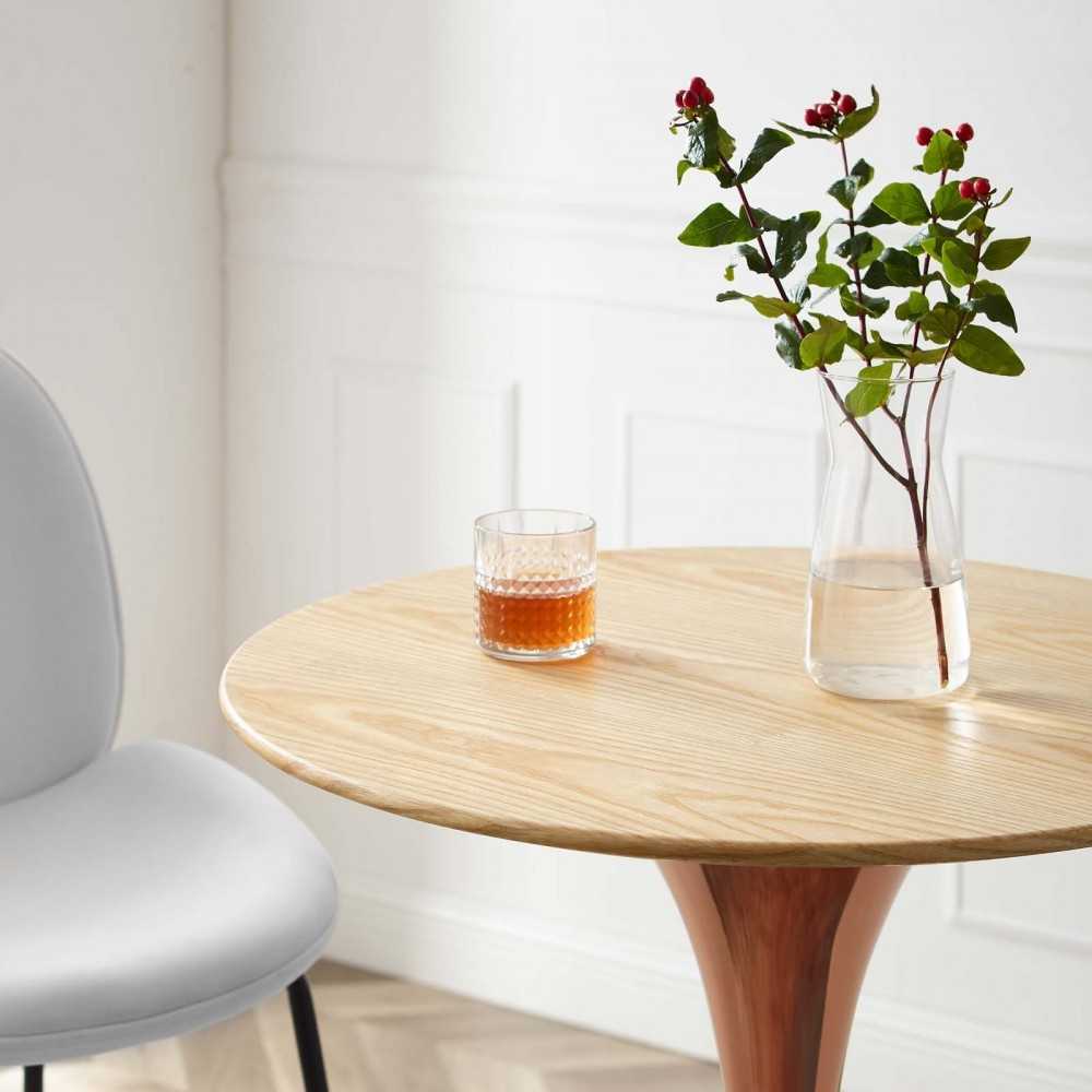 Lippa 28" Wood Bar Table, Rose Natural