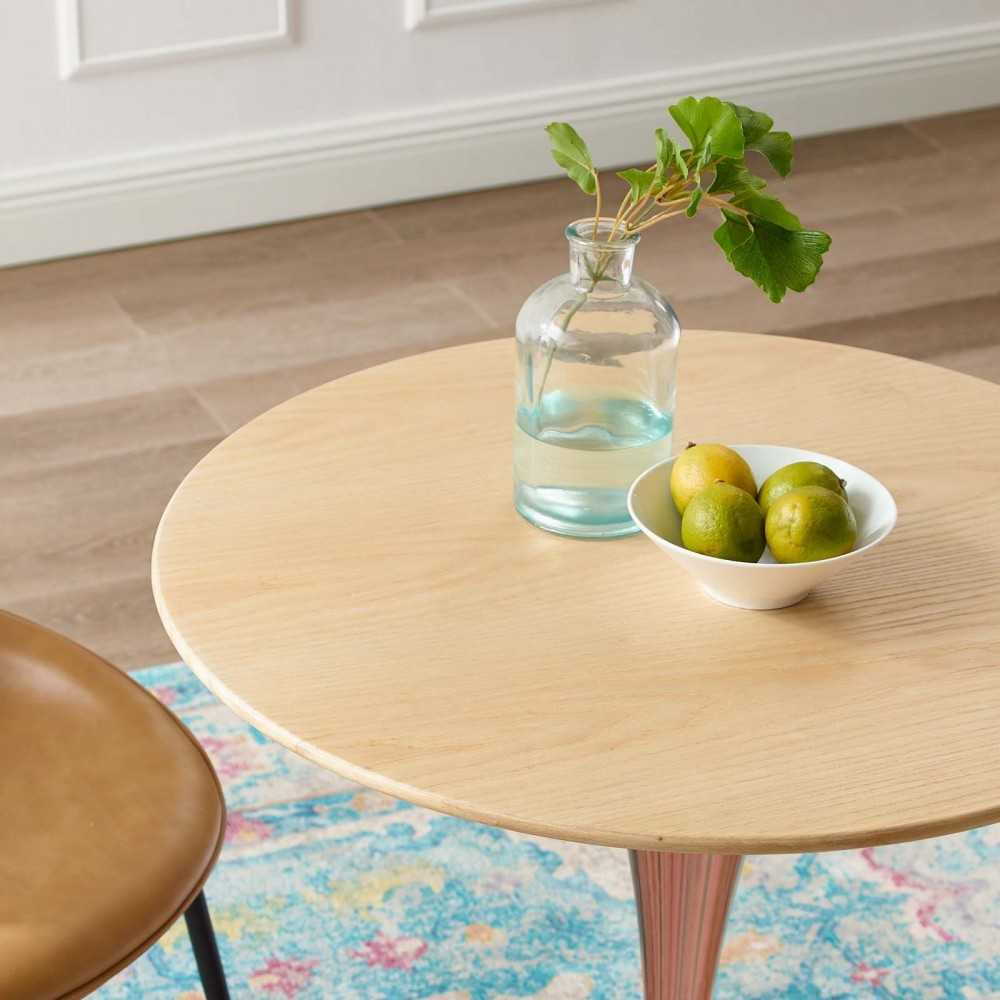 Lippa 28" Wood Dining Table, Rose Natural