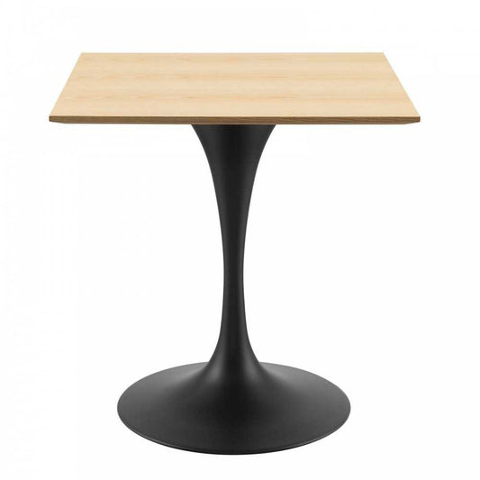 Lippa 28" Wood Square Dining Table, Black Natural