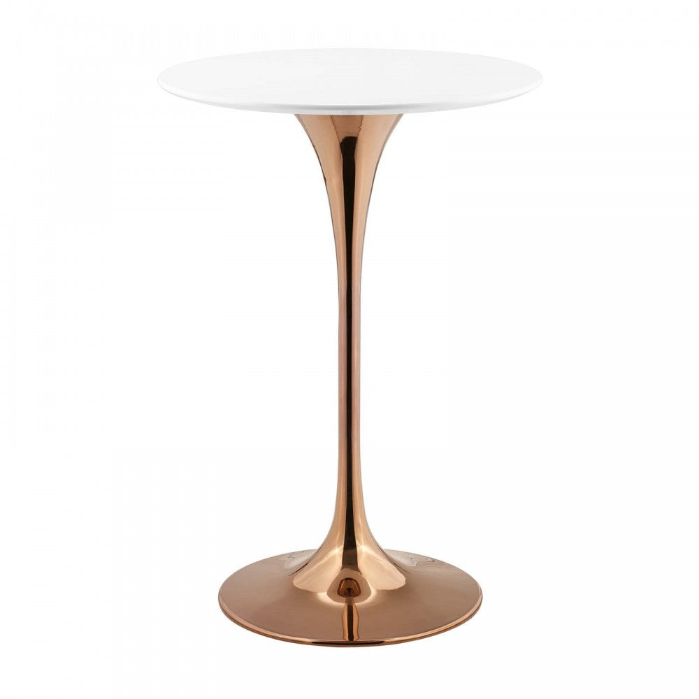 Lippa 28" Wood Top Bar Table, Rose White