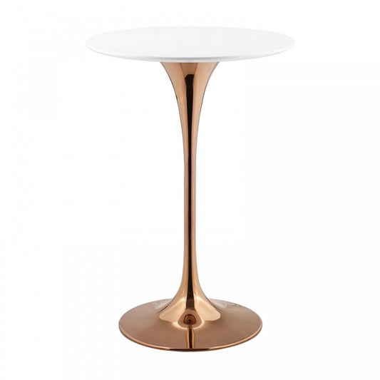 Lippa 28" Wood Top Bar Table, Rose White