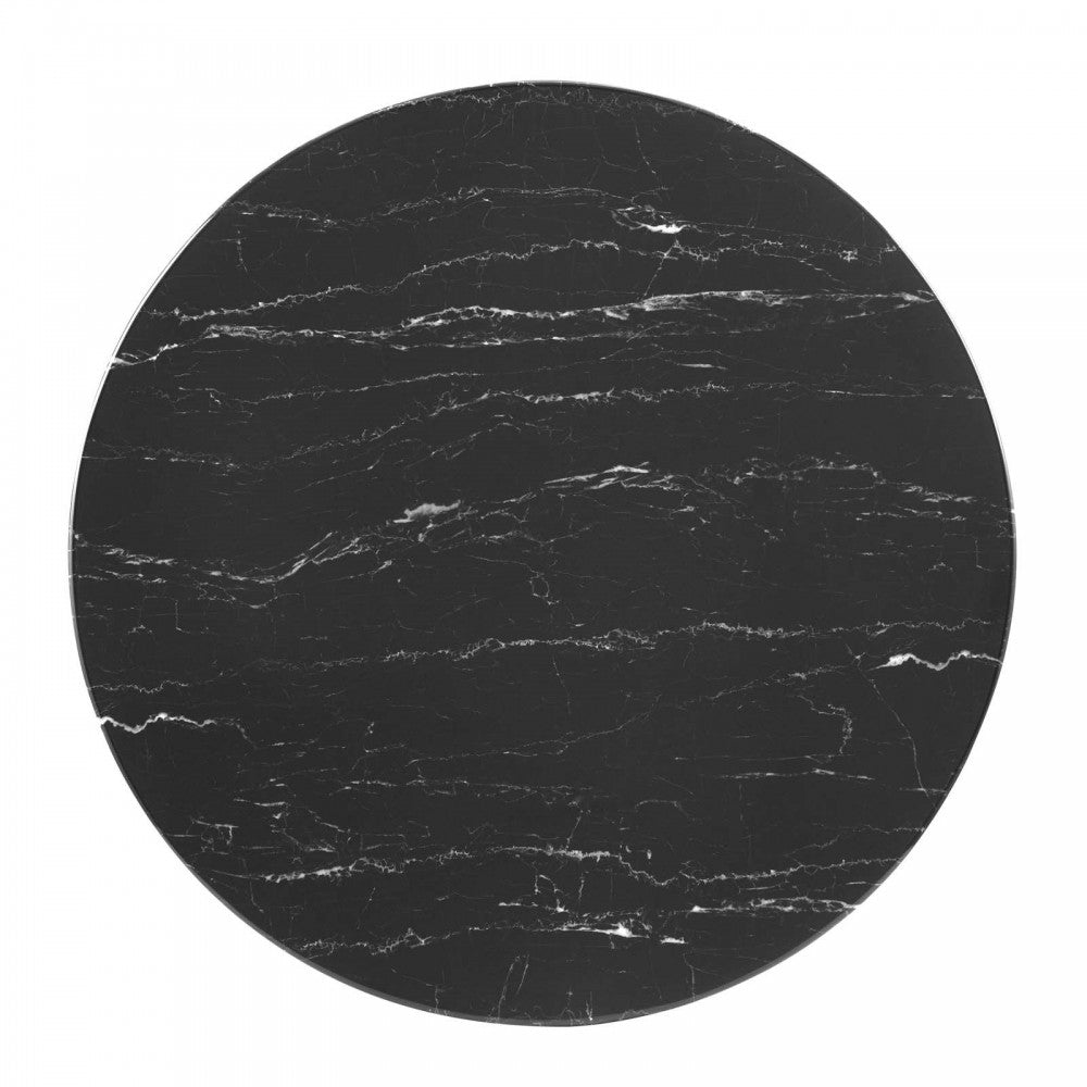 Lippa 36" Artificial Marble Dining Table, Rose Black