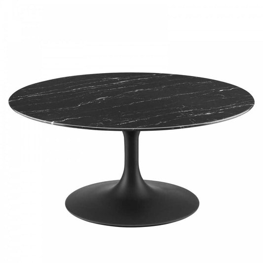 Lippa 36" Round Artificial Marble Coffee Table