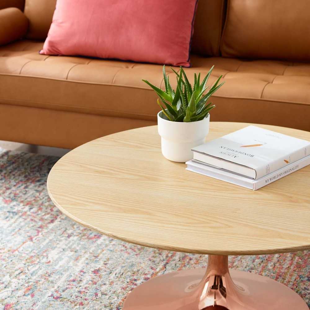 Lippa 36" Wood Coffee Table, Rose Natural