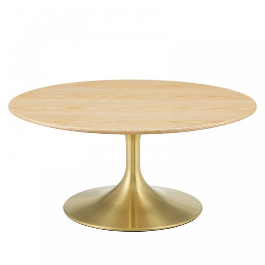 Lippa 36" Wood Coffee Table, Gold Natural