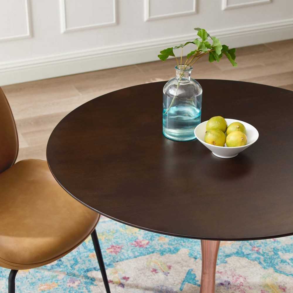 Lippa 36" Wood Dining Table, Rose Cherry Walnut