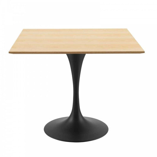 Lippa 36" Wood Square Dining Table, Black Natural