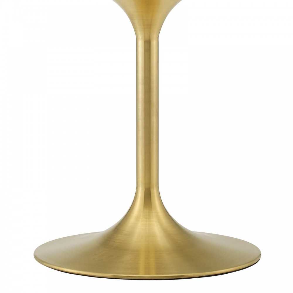 Lippa 40" Artificial Marble Dining Table, Gold Black