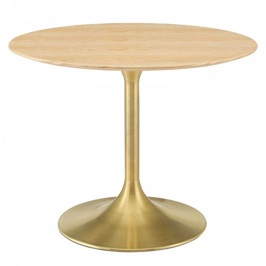 Lippa 40" Wood Dining Table, Gold Natural