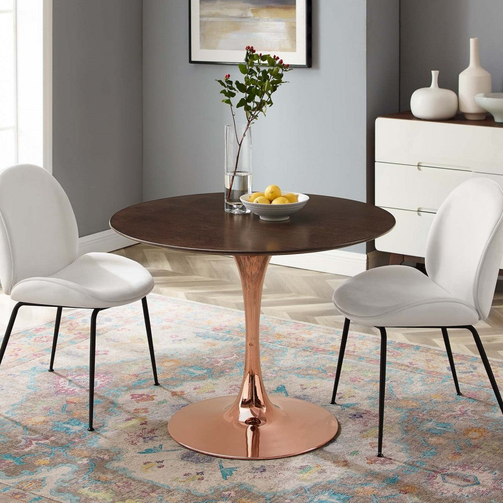 Lippa 40" Wood Dining Table, Rose Cherry Walnut