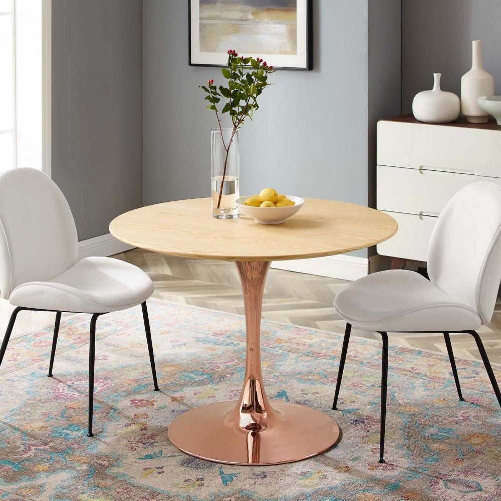 Lippa 40" Wood Dining Table, Rose Natural