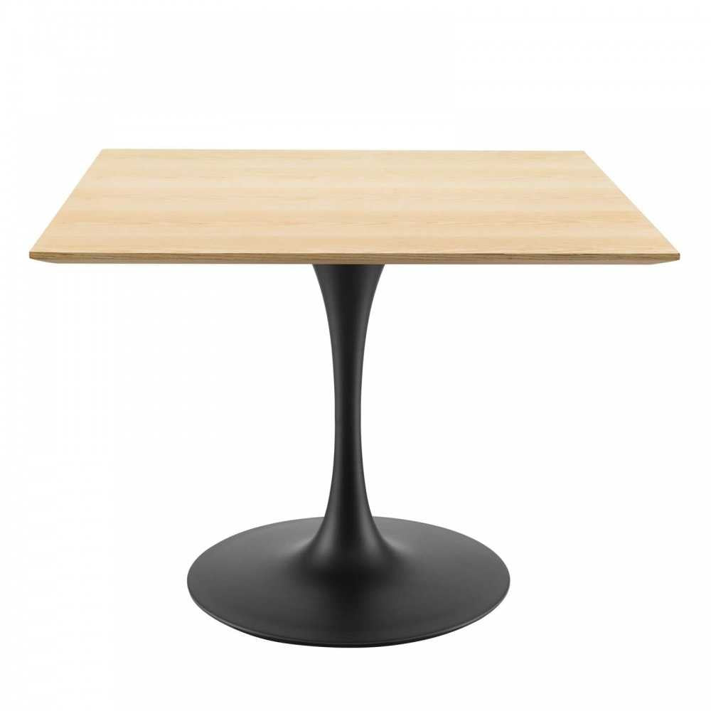 Lippa 40" Wood Square Dining Table, Black Natural