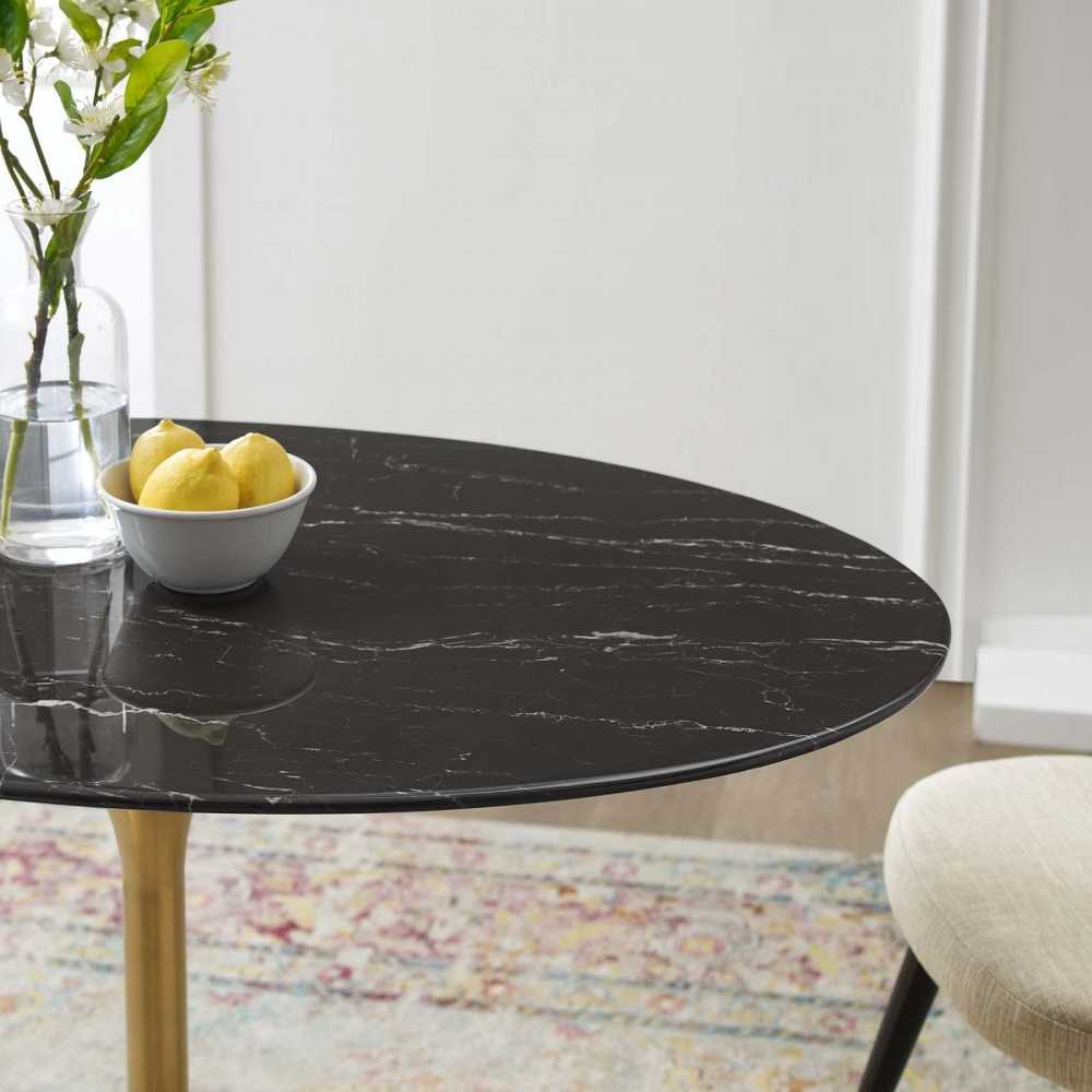 Lippa 42" Oval Artificial Marble Dining Table