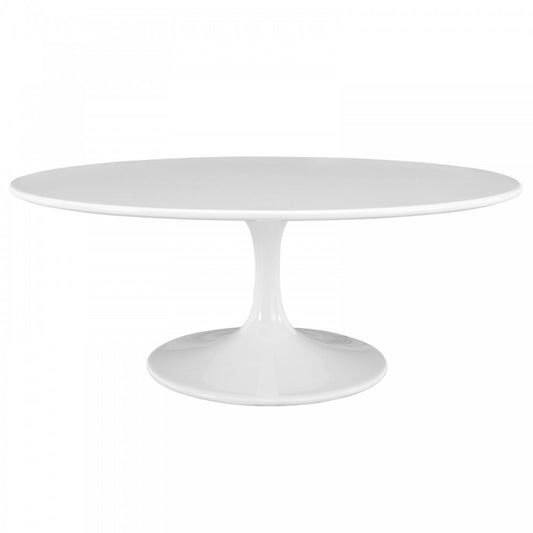 Lippa 42" Oval-Shaped Wood Top Coffee Table, White