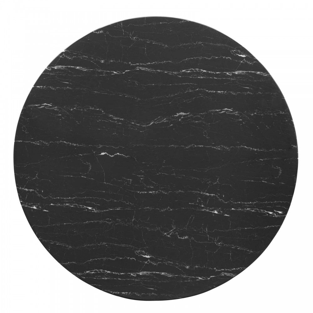 Lippa 47" Artificial Marble Dining Table, Rose Black