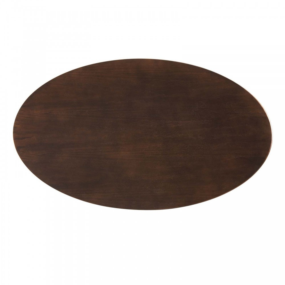 Lippa 47" Oval Wood Dining Table, Rose Cherry Walnut