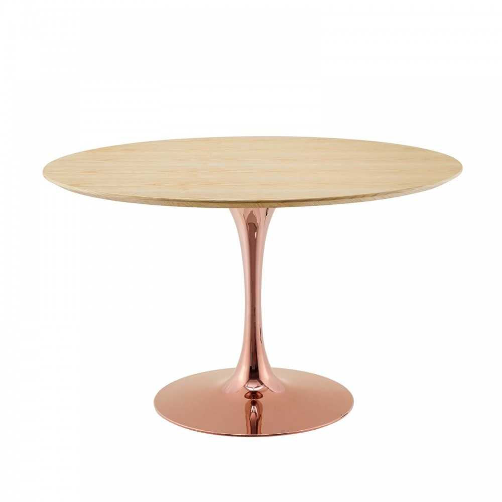 Lippa 47" Wood Dining Table, Rose Natural