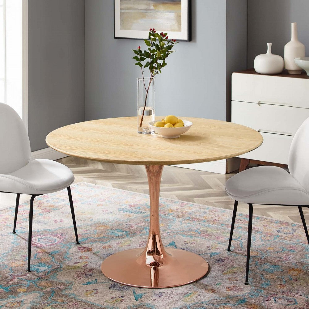 Lippa 47" Wood Dining Table, Rose Natural