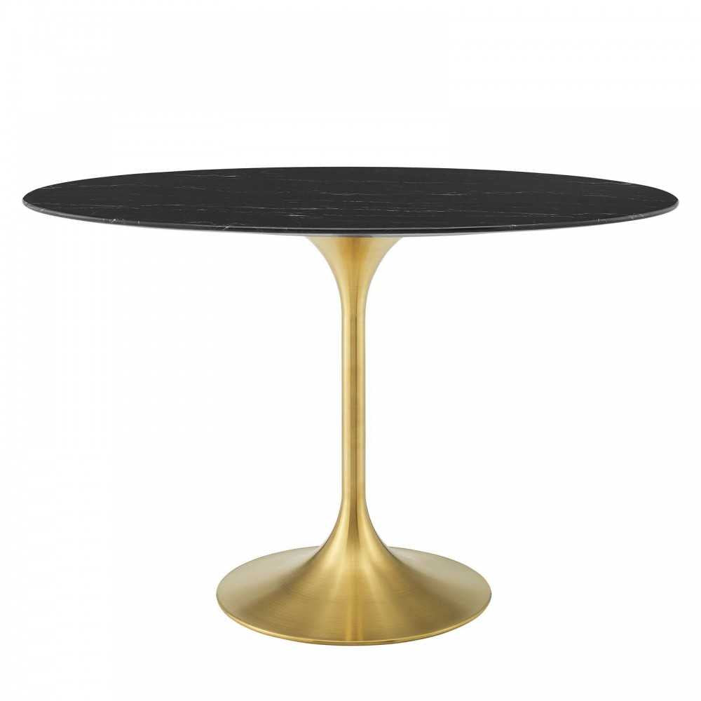 Lippa 48" Oval Artificial Marble Dining Table