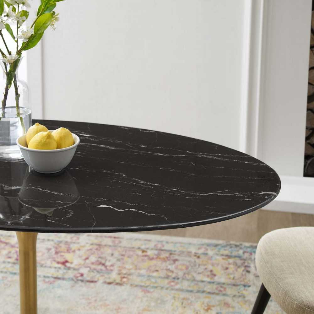 Lippa 48" Oval Artificial Marble Dining Table