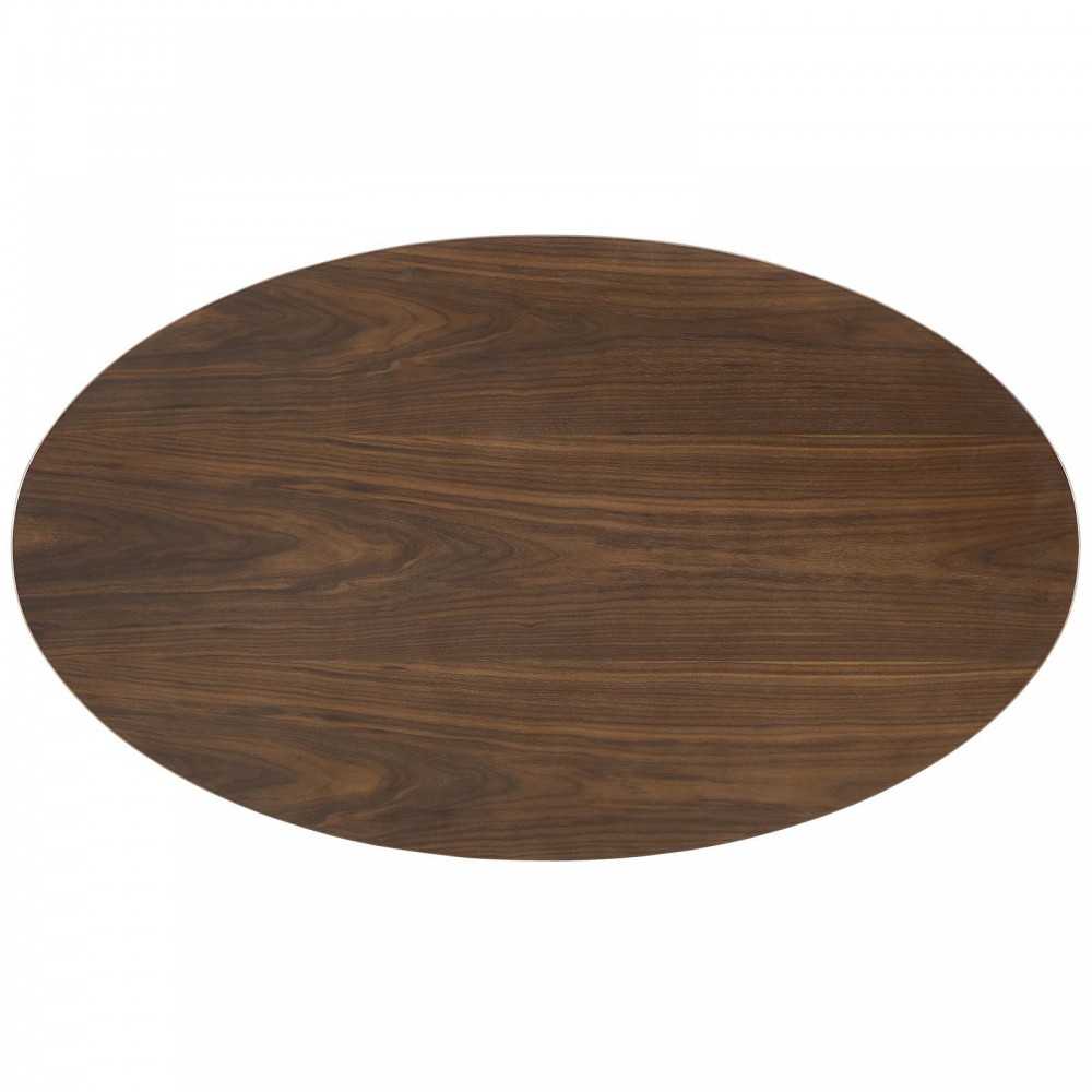 Lippa 48" Oval-Shaped Walnut Coffee Table, Black Walnut