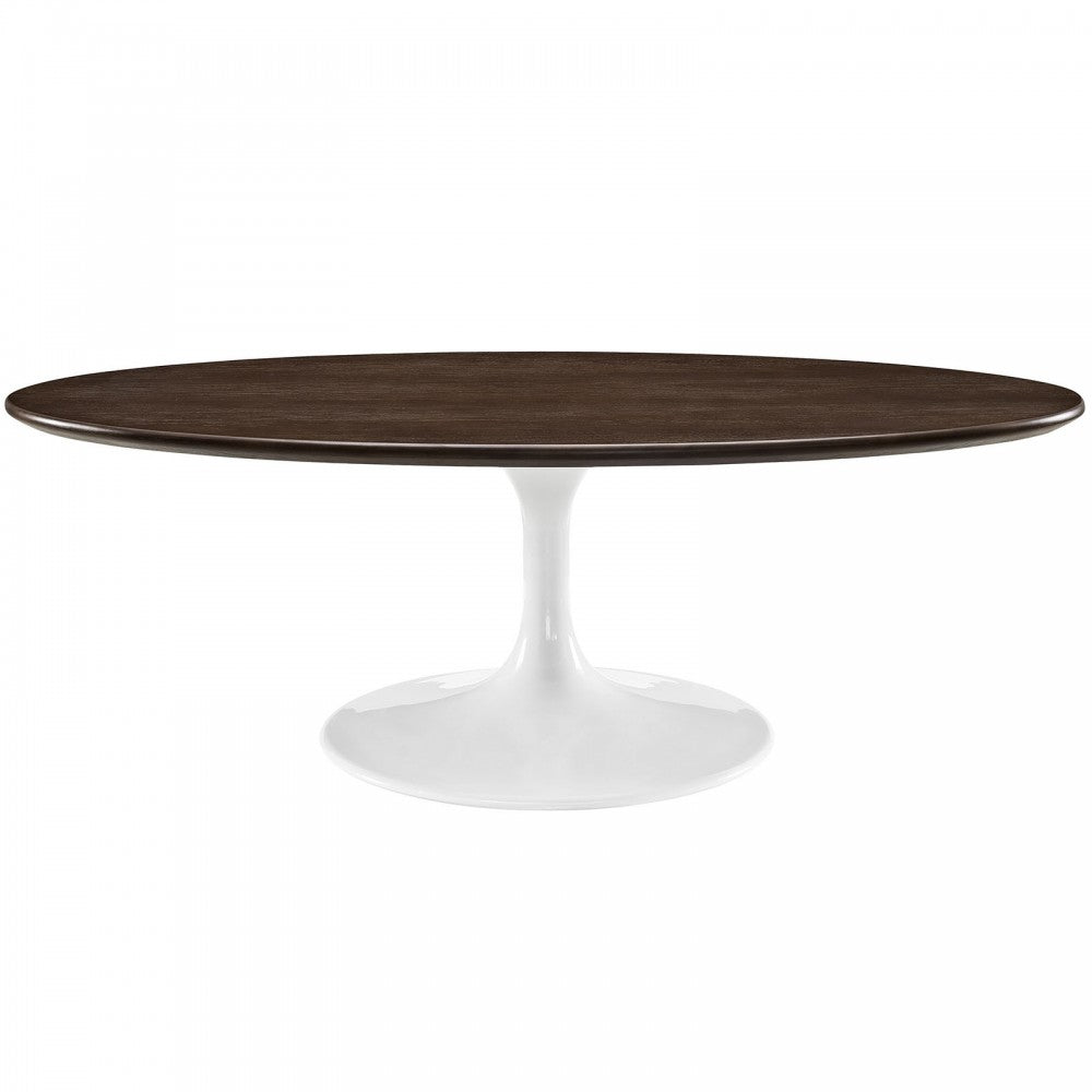 Lippa 48" Oval-Shaped Walnut Coffee Table, Walnut