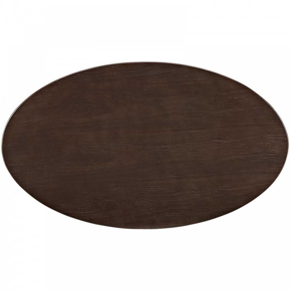 Lippa 48" Oval-Shaped Walnut Coffee Table, Walnut