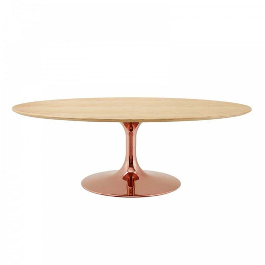 Lippa 48" Oval Wood Coffee Table, Rose Natural