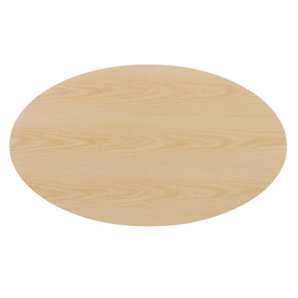 Lippa 48" Oval Wood Coffee Table, Rose Natural