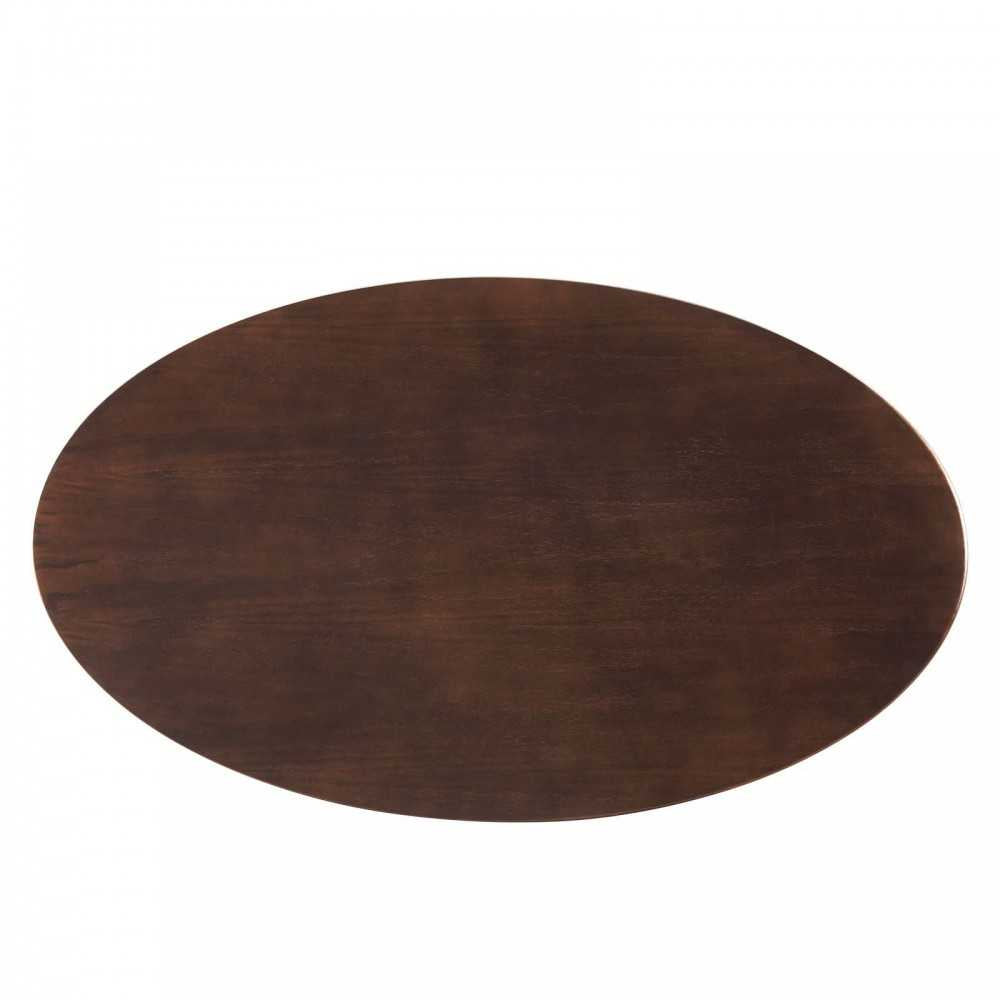 Lippa 48" Oval Wood Coffee Table, Gold Cherry Walnut