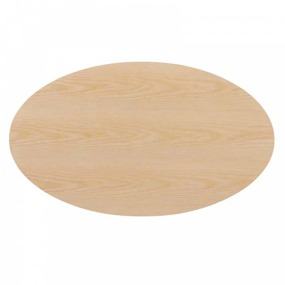 Lippa 48" Oval Wood Coffee Table, Gold Natural