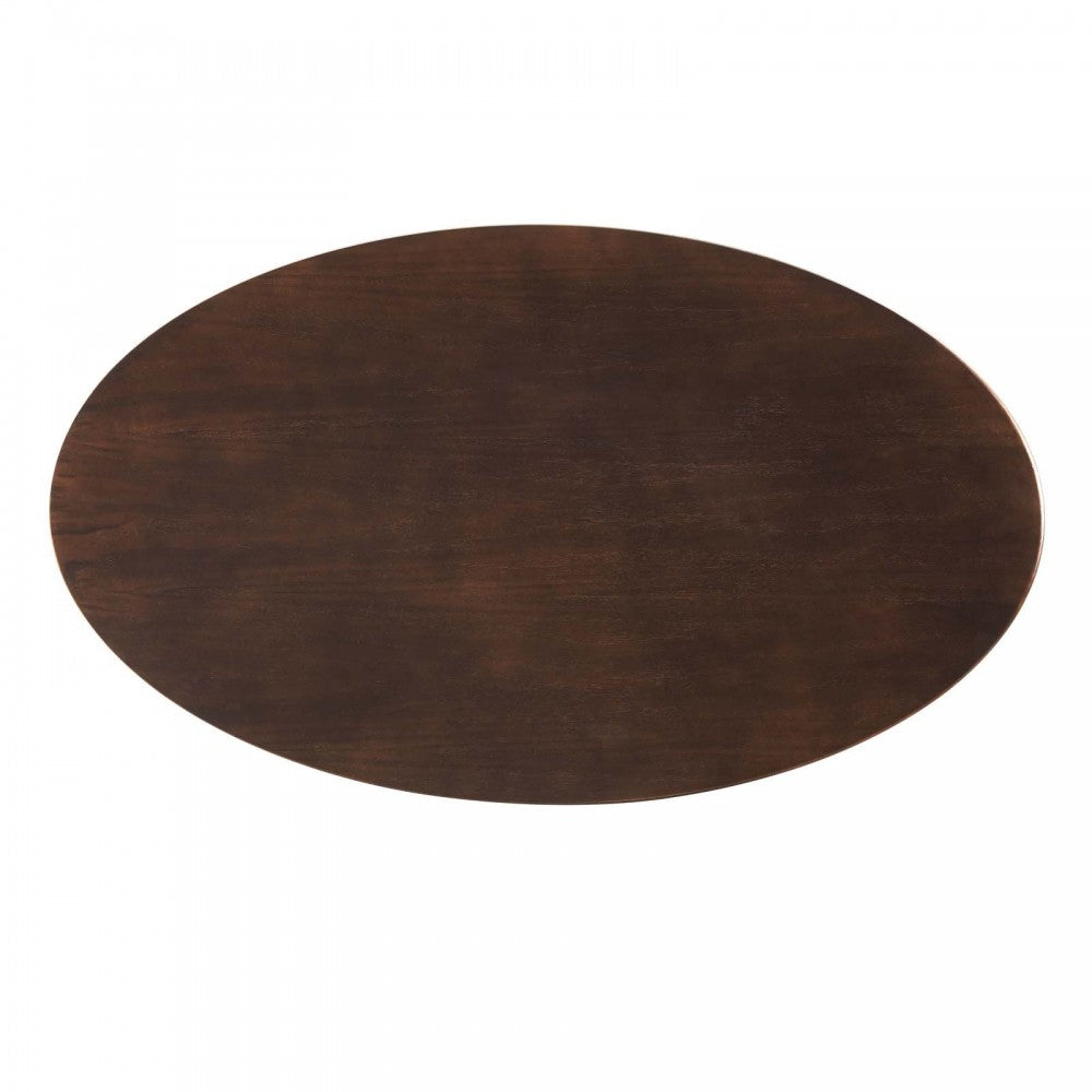 Lippa 48" Oval Wood Coffee Table, Rose Cherry Walnut