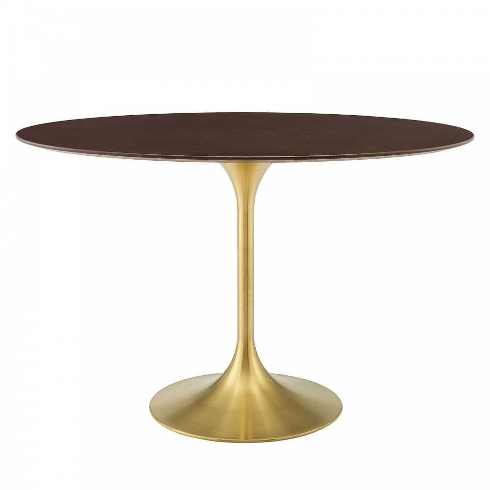 Lippa 48" Oval Wood Dining Table, Gold Cherry Walnut