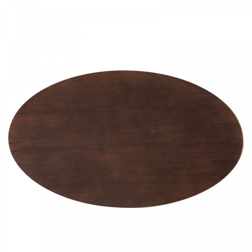 Lippa 48" Oval Wood Dining Table, Gold Cherry Walnut