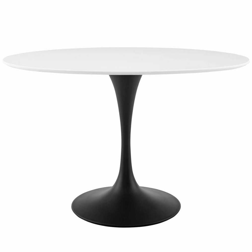 Lippa 48" Oval Wood Top Dining Table, Black White