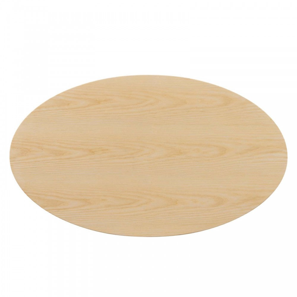 Lippa 48" Wood Oval Coffee Table, Black Natural