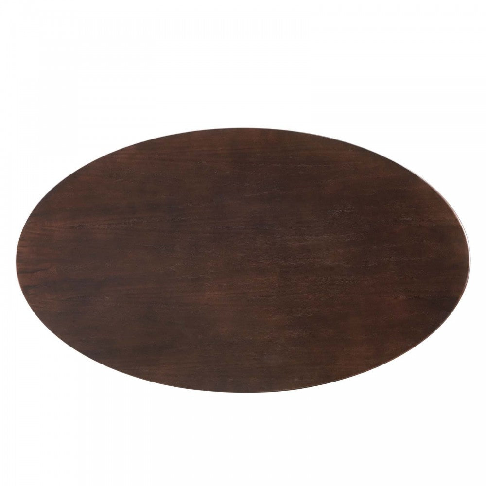 Lippa 48" Wood Oval Coffee Table, Black Cherry Walnut