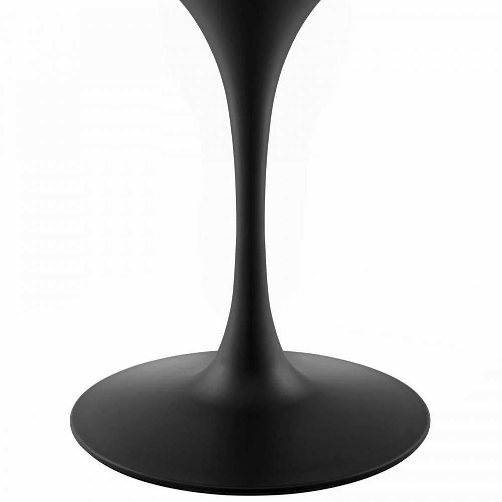 Lippa 54" Round Wood Dining Table, Black White