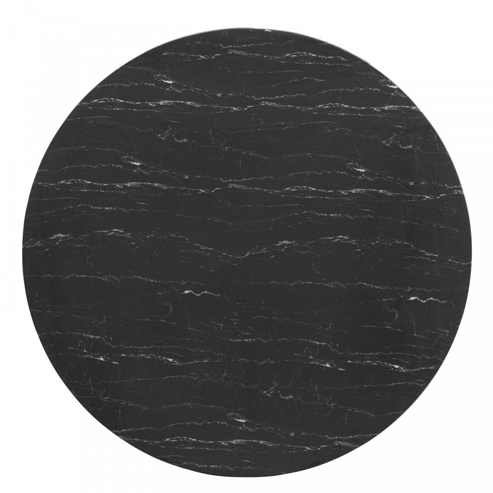 Lippa 60" Artificial Marble Dining Table, Rose Black