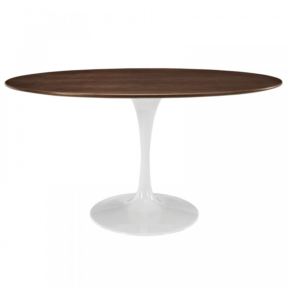 Lippa 60" Oval Walnut Dining Table, Walnut