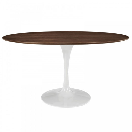 Lippa 60" Oval Walnut Dining Table, Walnut