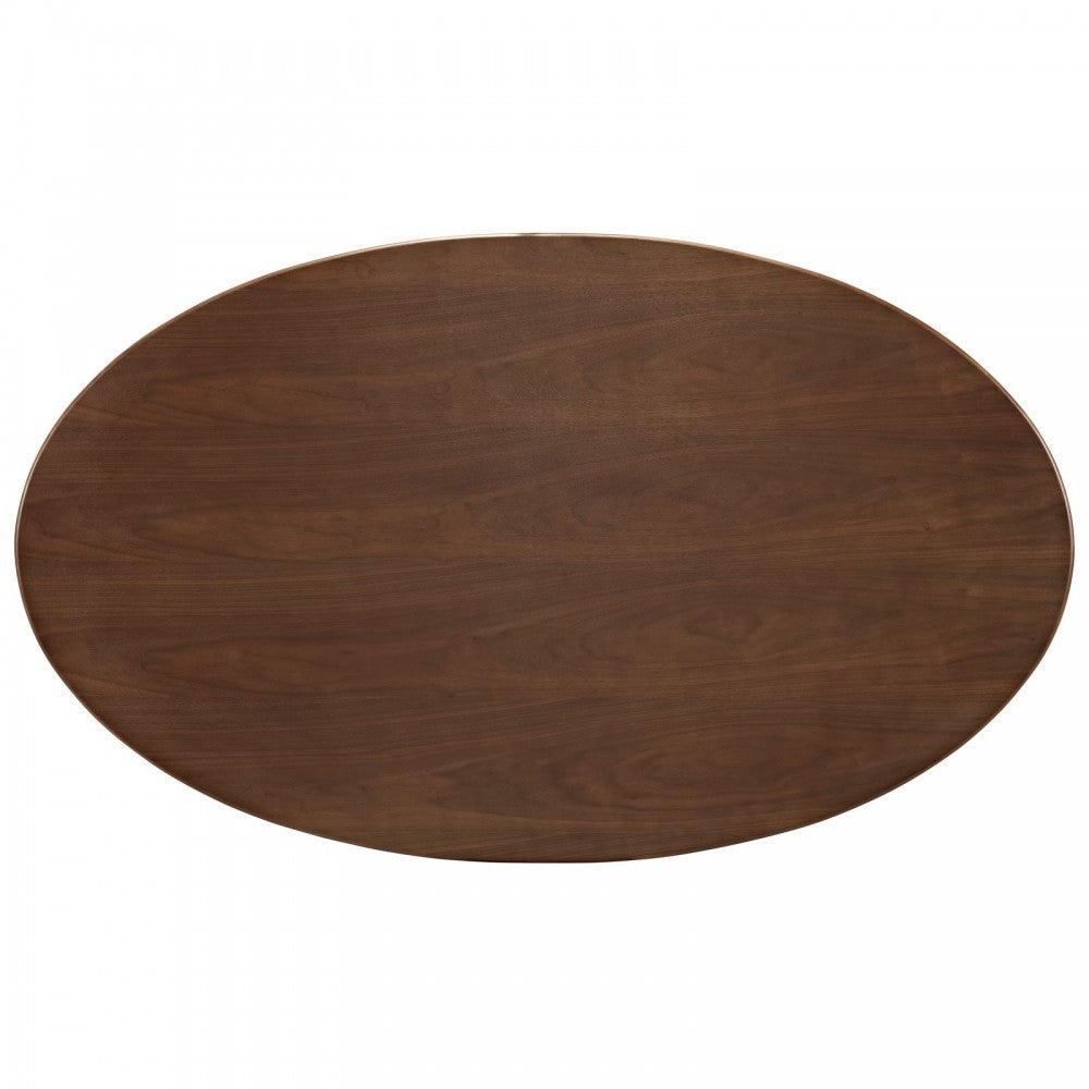 Lippa 60" Oval Walnut Dining Table, Walnut