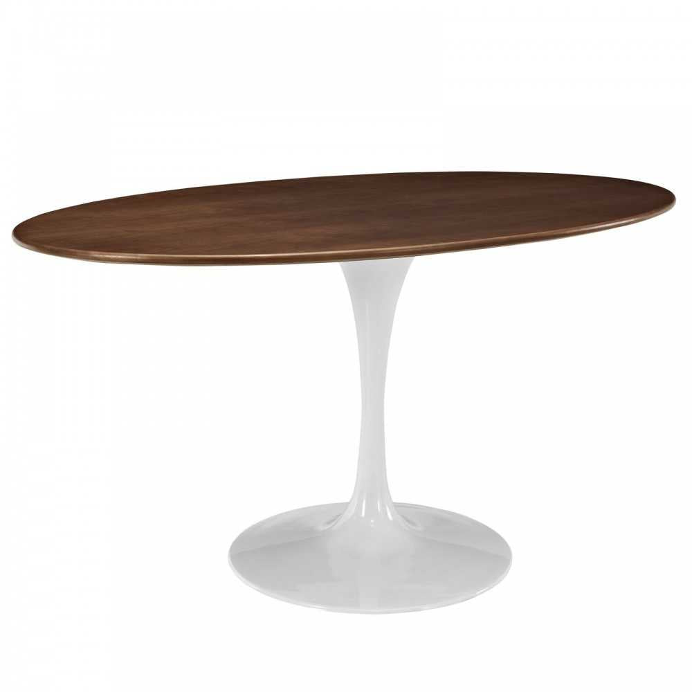 Lippa 60" Oval Walnut Dining Table, Walnut