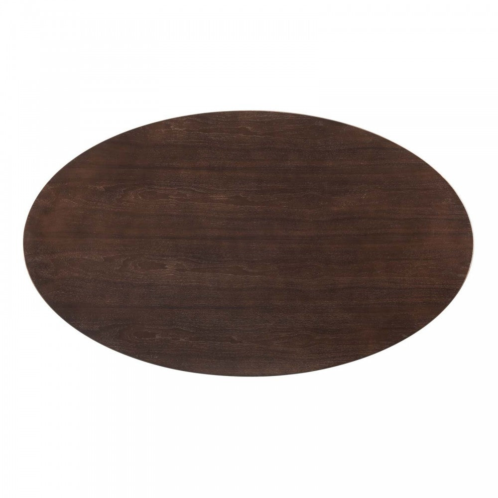 Lippa 60" Oval Wood Dining Table, Rose Cherry Walnut